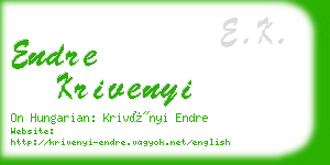 endre krivenyi business card